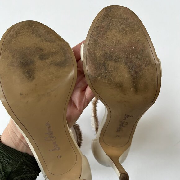 Sam Edelman Winter White Fringe High Heel Sandal - Picture 8 of 12